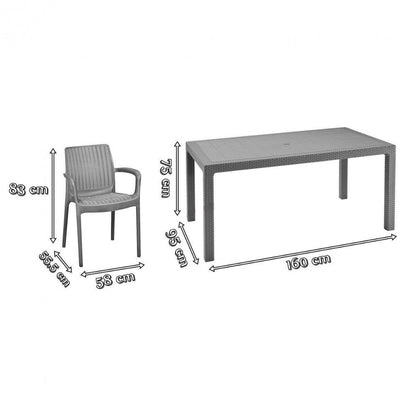 Fubali 4+1 kerti bútor garnitúra szett színben barna színben
