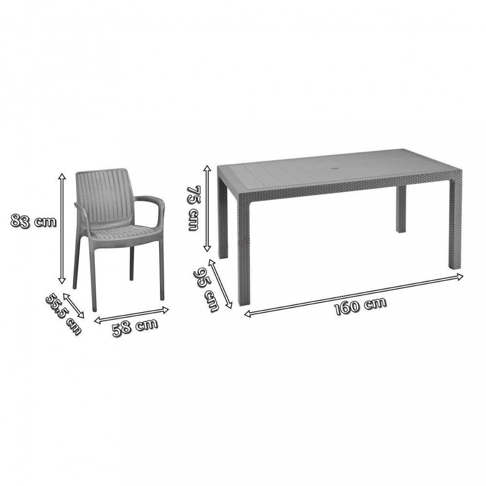 Fubali 6+1 kerti bútor garnitúra szett színben barna színben