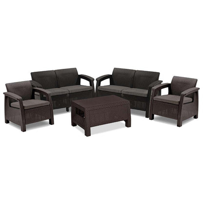 Corfu Big kerti bútor garnitúra szett barna színben