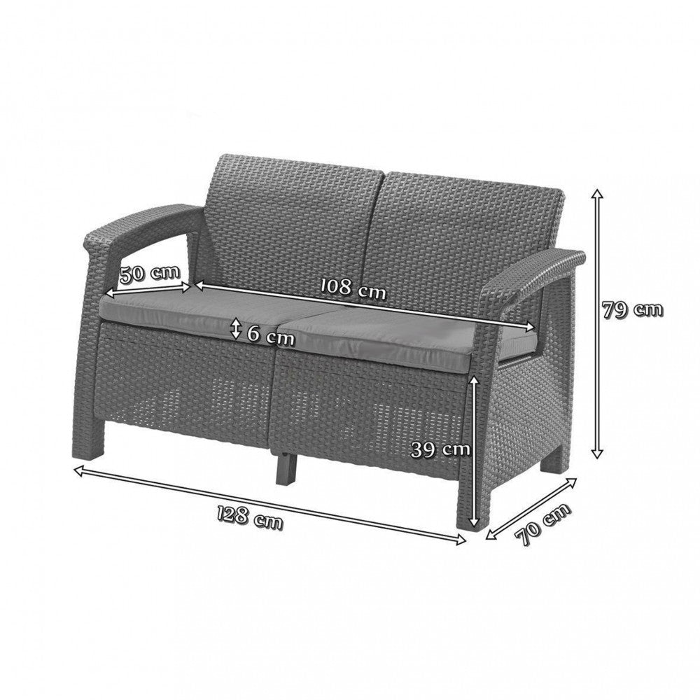 Corfu Big kerti bútor garnitúra szett barna színben