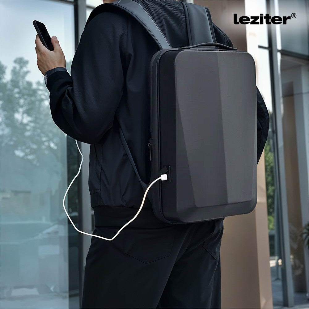 Axen merevített Usb-s laptop hátizsák fekete