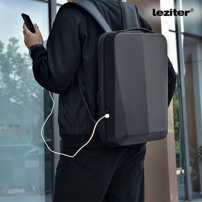 Axen merevített Usb-s laptop hátizsák fekete