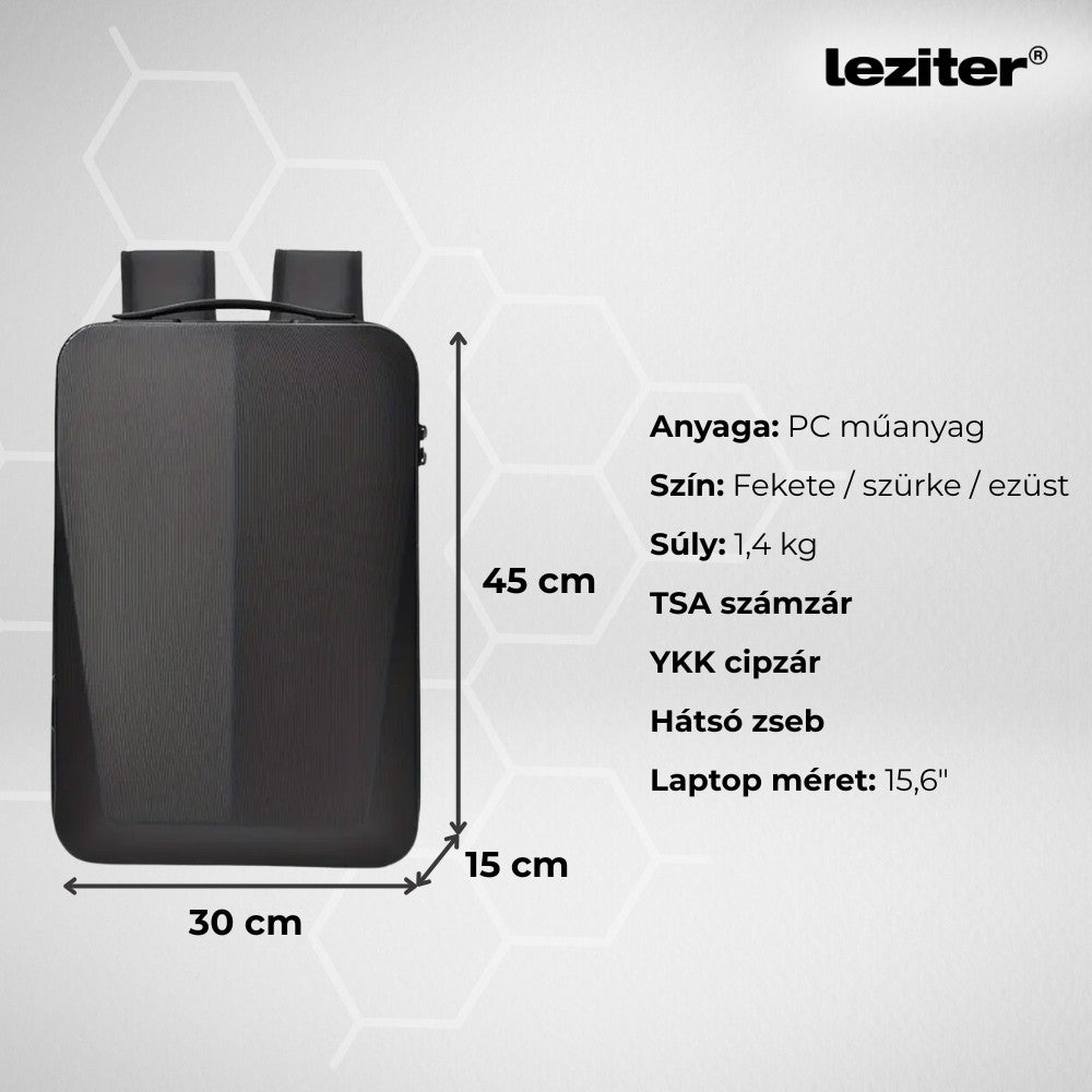 Axen merevített Usb-s laptop hátizsák fekete