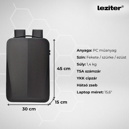 Axen merevített Usb-s laptop hátizsák fekete