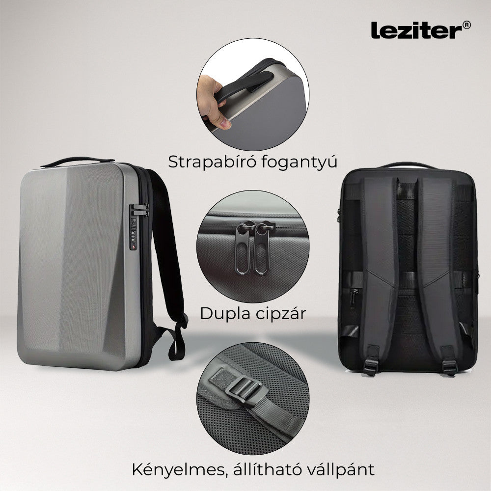 Axen merevített Usb-s laptop hátizsák fekete