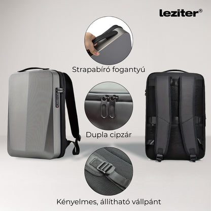 Axen merevített Usb-s laptop hátizsák fekete
