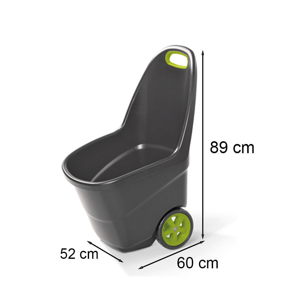Easy go xl műanyag kerti talicska 62l szürke-világos zöld_2