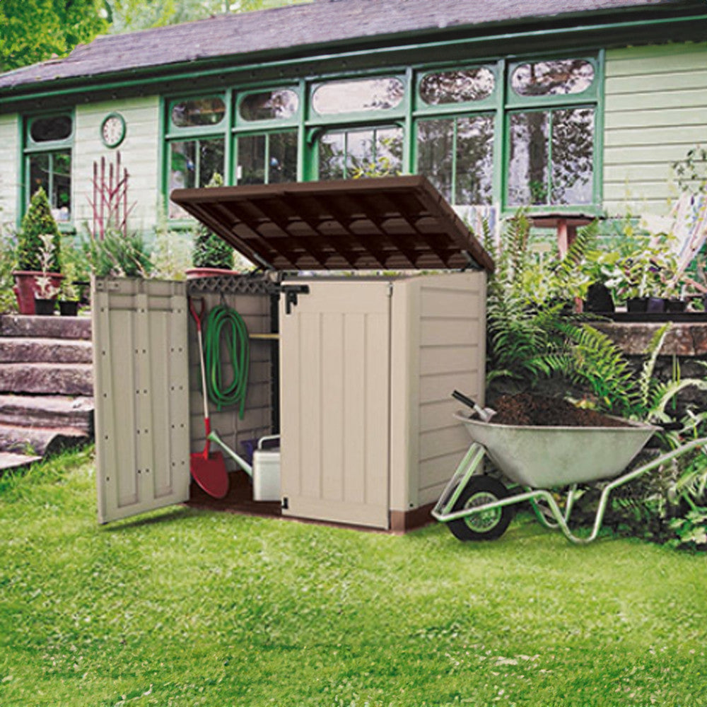 Store in out max műanyag kerti tároló bézs-barna_1