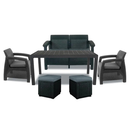 Corfu Fiesta duo cube kerti bútor garnitúra grafit