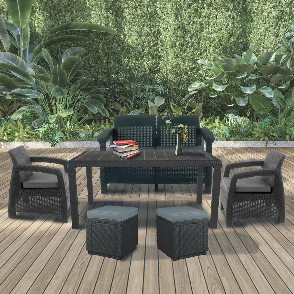 Corfu Fiesta duo cube kerti bútor garnitúra grafit