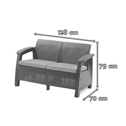 Corfu Fiesta duo cube kerti bútor garnitúra grafit