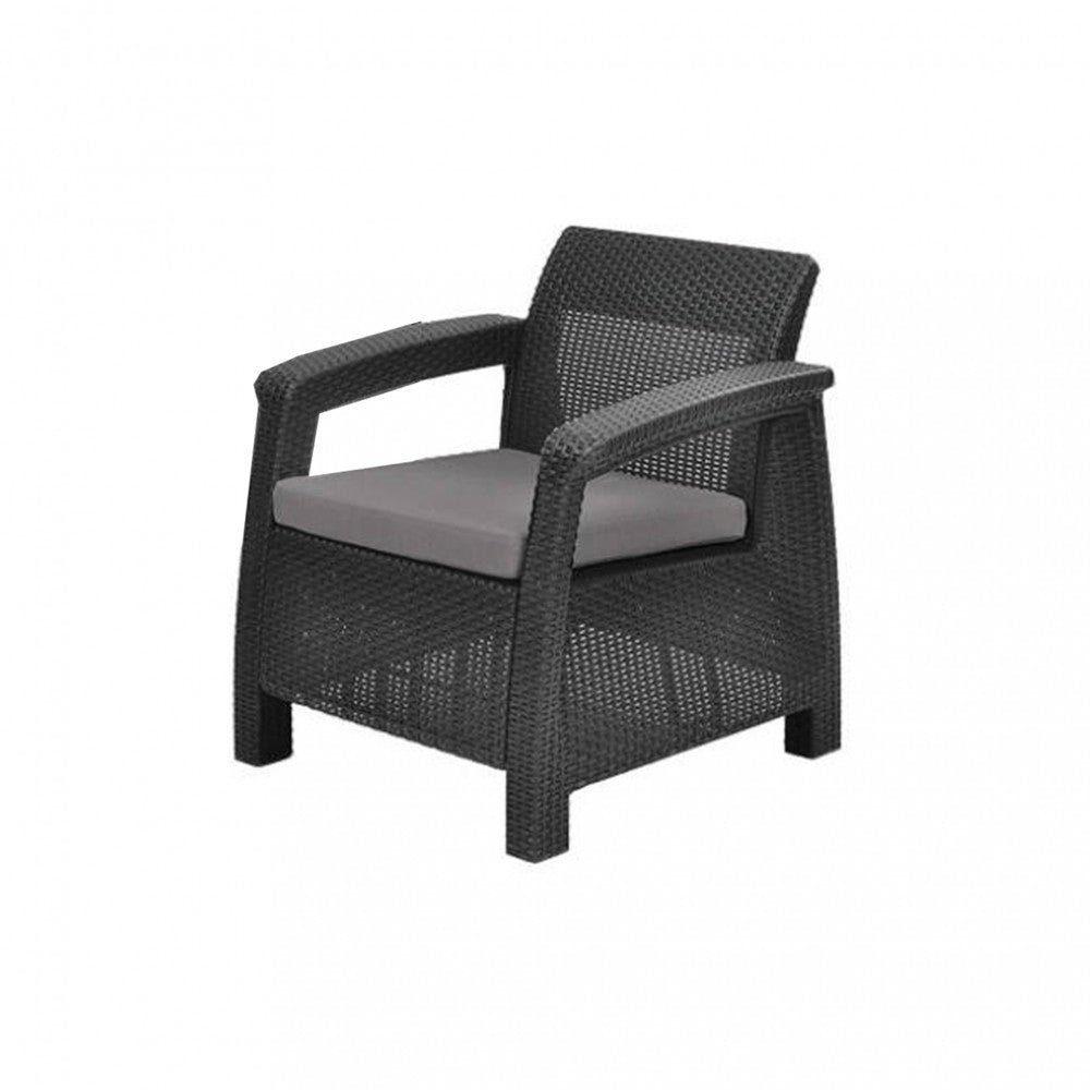 Corfu Lyon Duo 4+1 kerti bútor garnitúra szett grafit színben