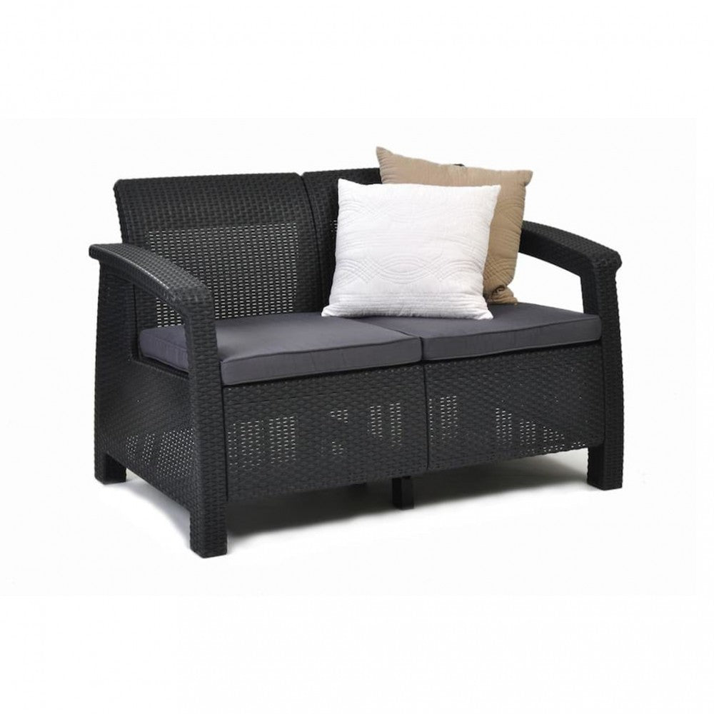 Corfu Lyon Duo 4+1 kerti bútor garnitúra szett grafit színben