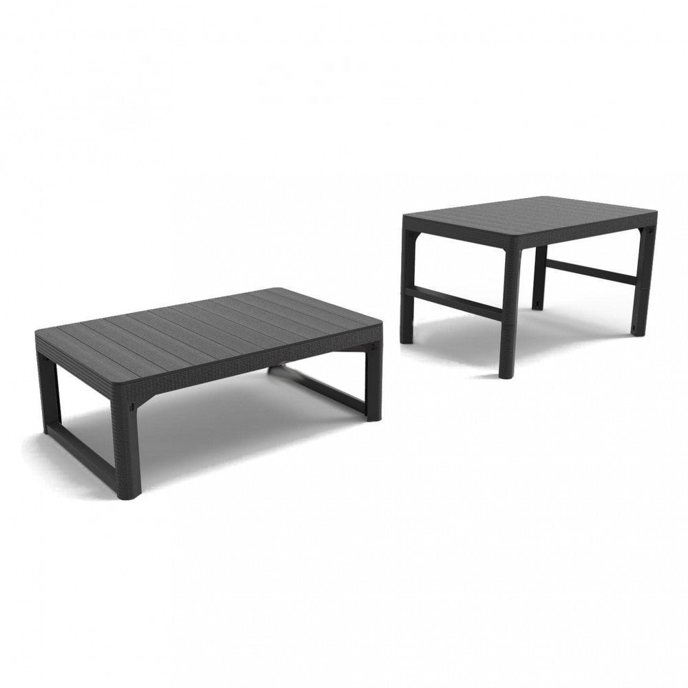 Corfu Large II Lyon 6+1 kerti bútor garnitúra szett grafit színben