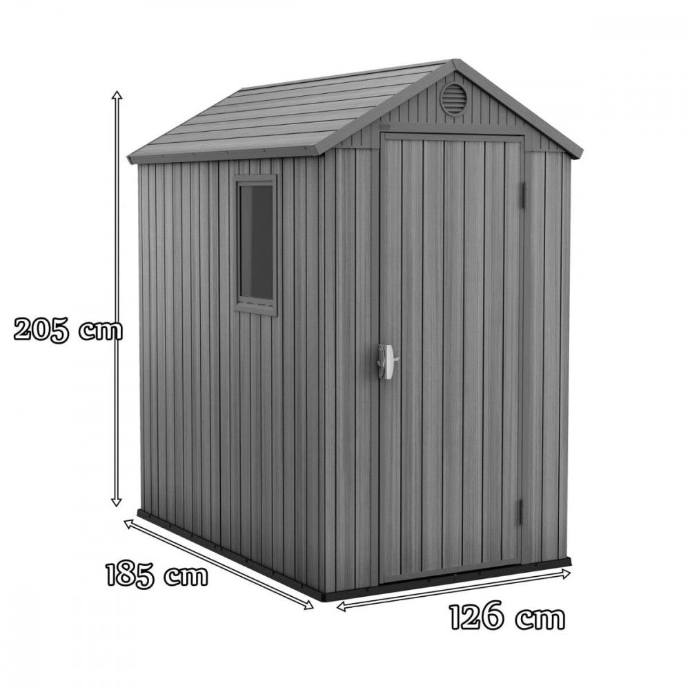 Darwin 4x6 műanyag kerti ház szürke_3
