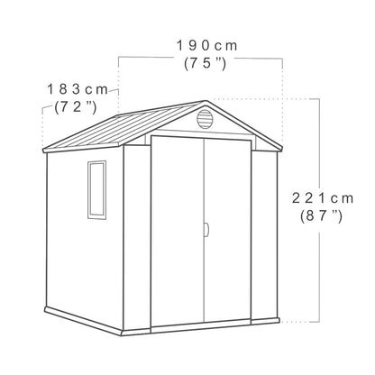 Darwin 6x6 műanyag kerti ház barna színben