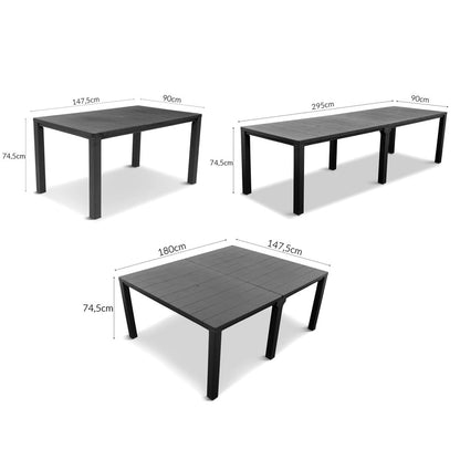 Juowa 10 személyes kerti bútor garnitúra szett grafit