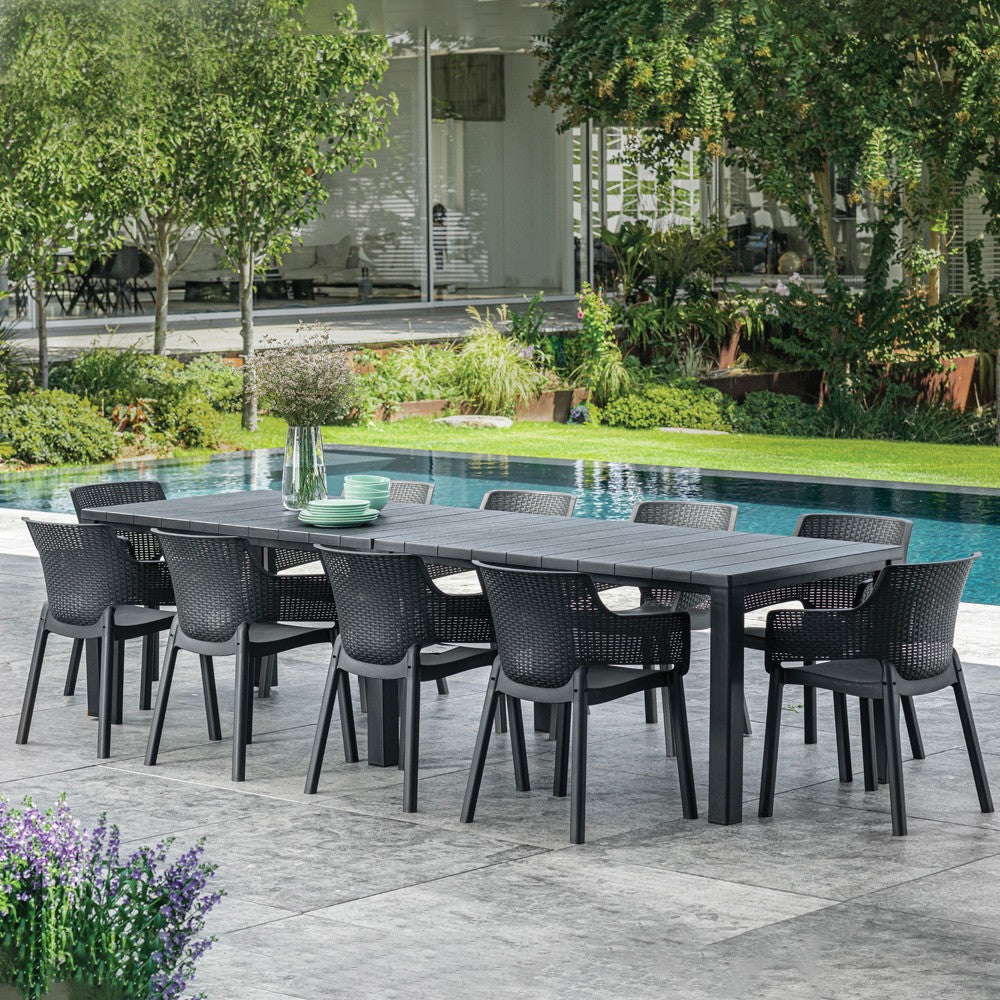 Jueva 10 személyes kerti bútor garnitúra szett grafit