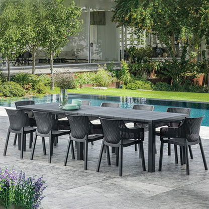 Jueva 10 személyes kerti bútor garnitúra szett grafit