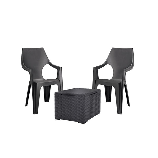 Dante Balcony magas támlás kerti bútor garnitúra szett vigo asztallal grafit