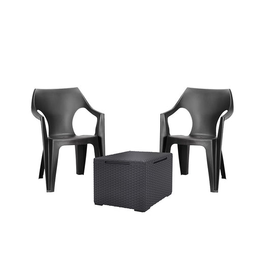 Dante Balcony alacsony támlás kerti bútor garnitúra szett vigo asztallal grafit