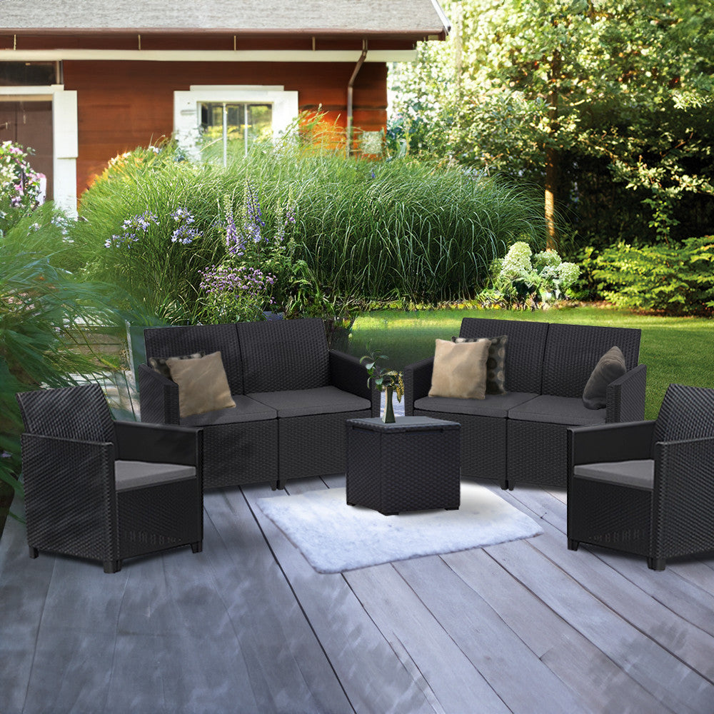 Claire IV 6 személyes kerti bútor garnitúra vigo tárolós asztallal grafit