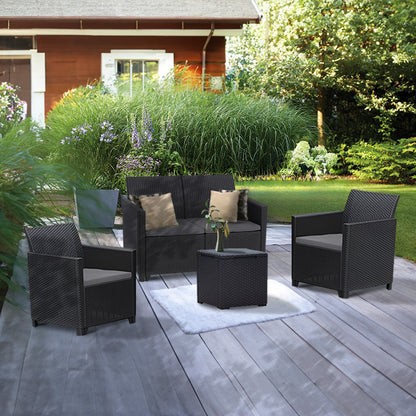 Claire IV 4 személyes kerti bútor garnitúra vigo tárolós asztallal grafit