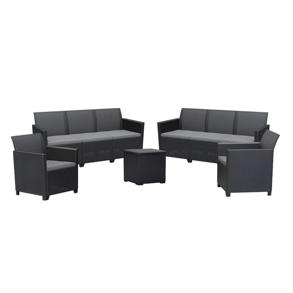 Claire IV 8 személyes kerti bútor garnitúra vigo tárolós asztallal grafit