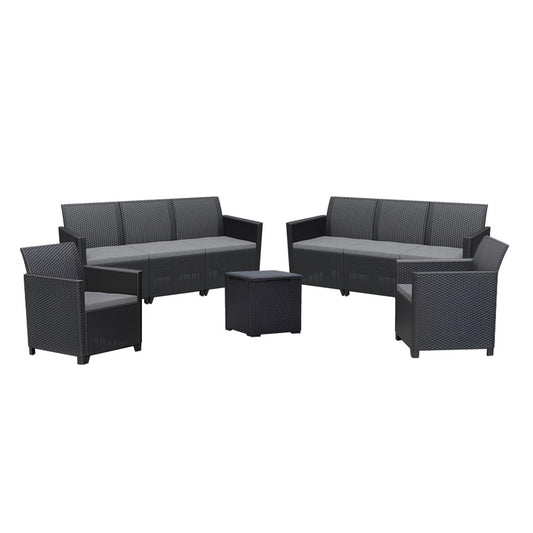 Claire IV 8 személyes kerti bútor garnitúra vigo tárolós asztallal grafit