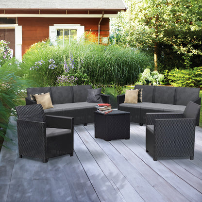 Claire IV 8 személyes kerti bútor garnitúra vigo tárolós asztallal grafit