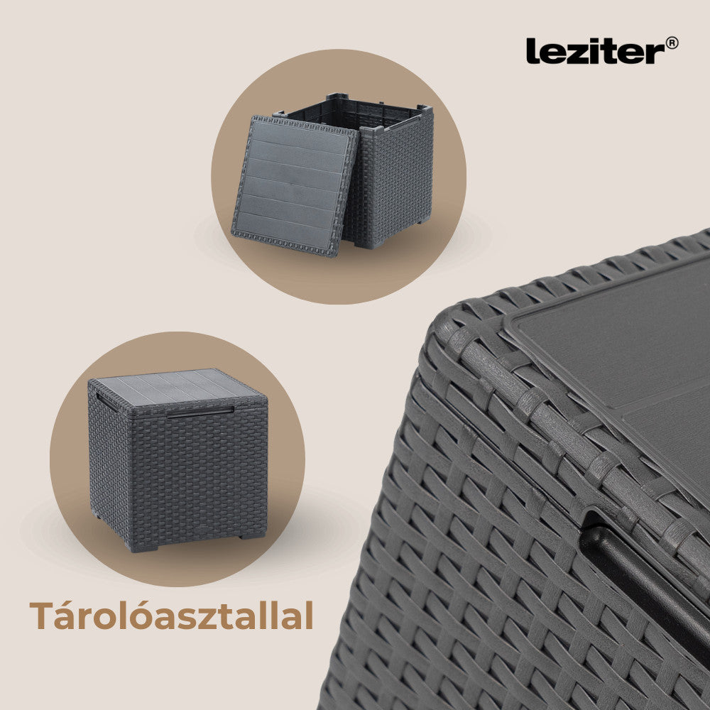 Claire IV 8 személyes kerti bútor garnitúra vigo tárolós asztallal grafit