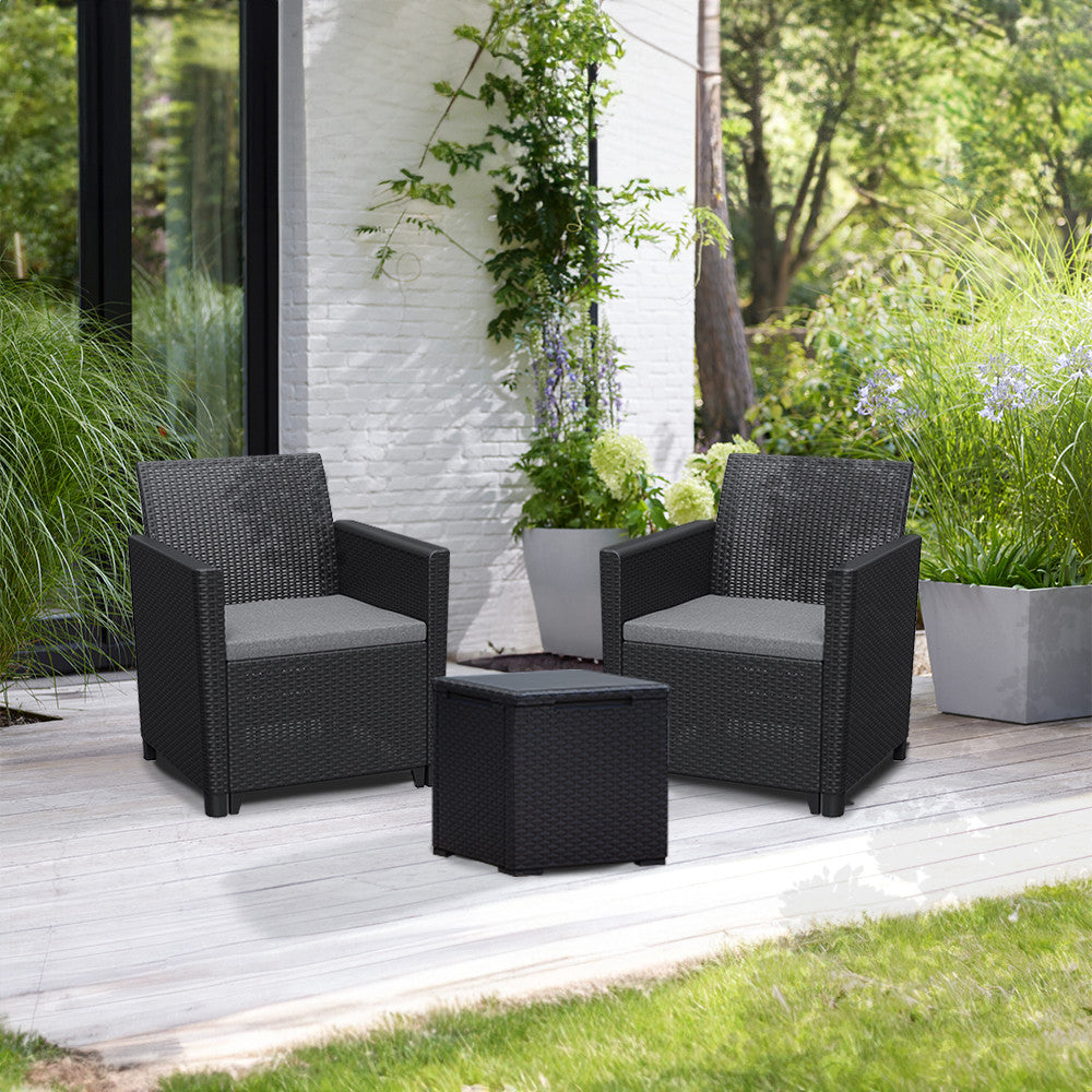 Claire IV Balcony kerti bútor garnitúra vigo tárolós asztallal grafit