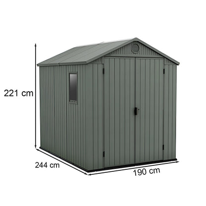 Darwin 6x8 műanyag kerti ház zöld