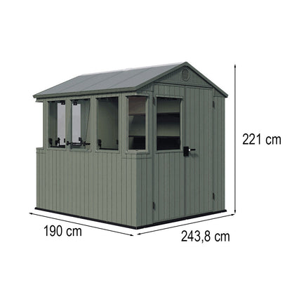 Potting shed kültéri műanyag ház zöld