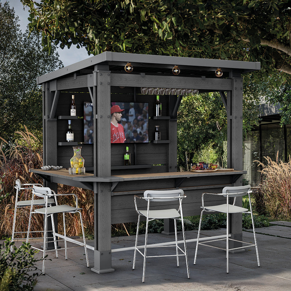 Bar gazebo műanyag kerti pavilon grafit