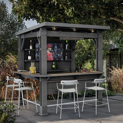 Bar gazebo műanyag kerti pavilon grafit