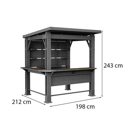 Bar gazebo műanyag kerti pavilon grafit