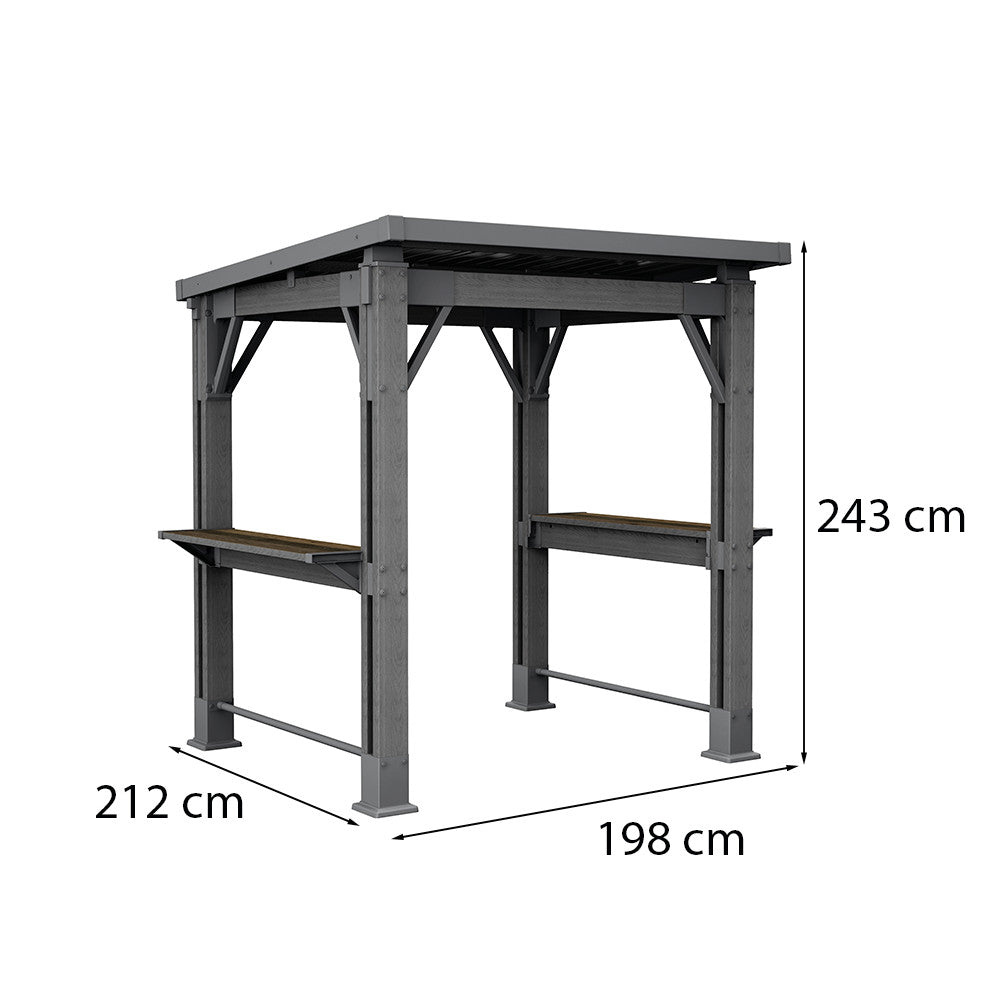 Grill gazebo műanyag kerti pavilon grafit