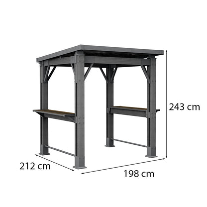 Grill gazebo műanyag kerti pavilon grafit