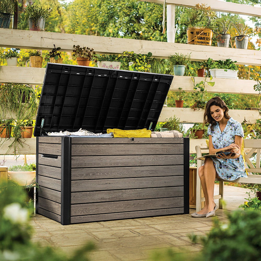 Decocoat műanyag kerti láda 870 L kőris