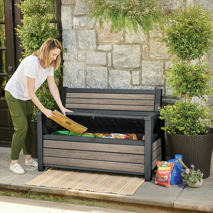 Decocoat műanyag kerti pad/tároló 227 L kőris
