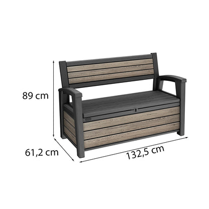 Decocoat műanyag kerti pad/tároló 227 L kőris