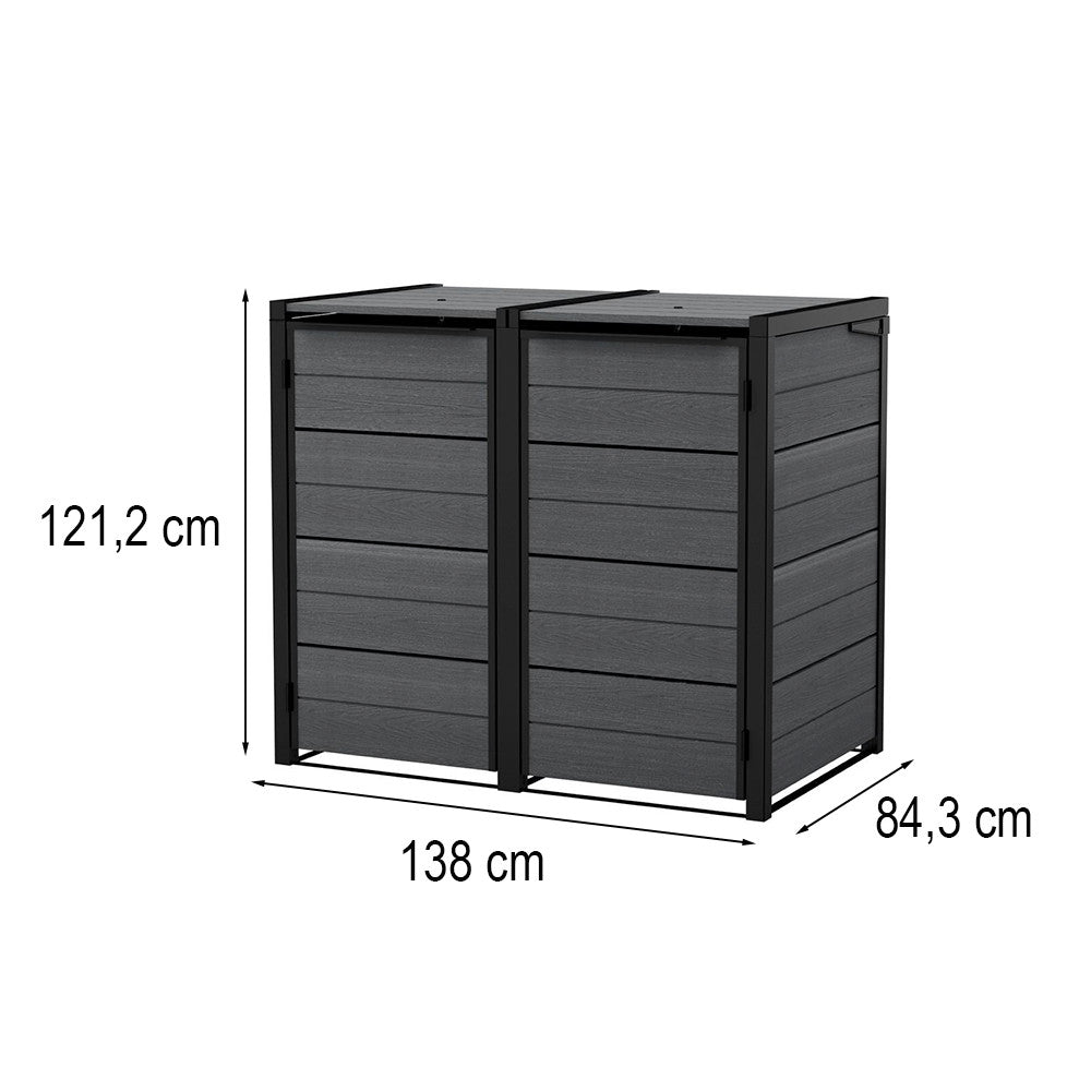 Hide away kültéri szemetes tároló 240 l szürke