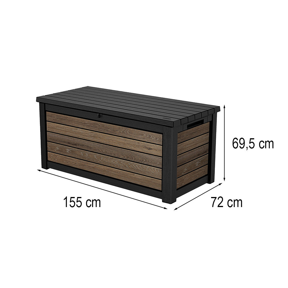 Decocoat műanyag kerti láda 630 L dió
