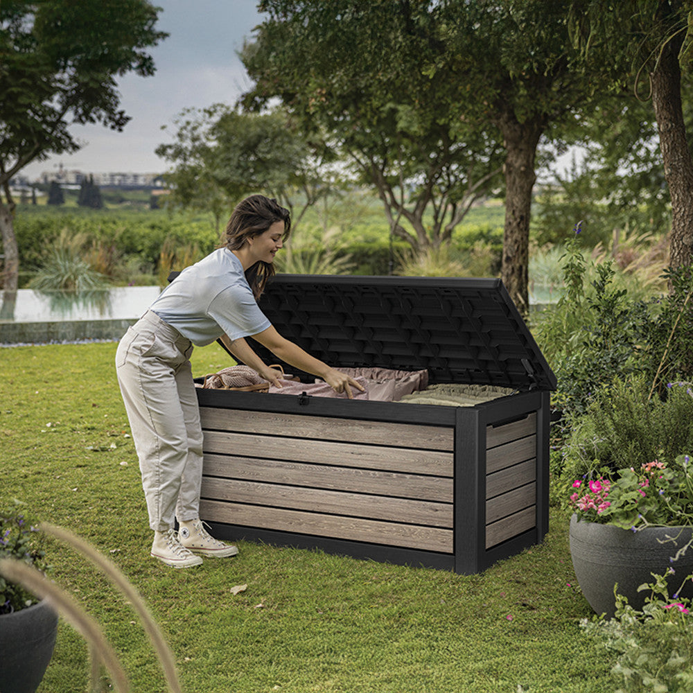 Decocoat műanyag kerti láda 630 L kőris