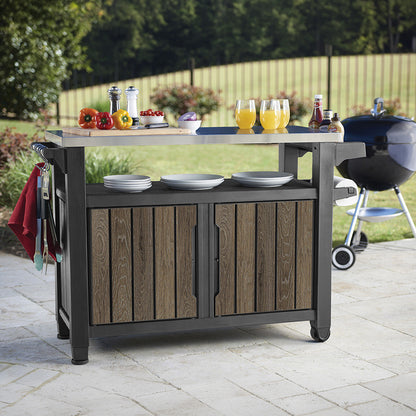 Decocoat unity műanyag xl kerti grill asztal 207l dió