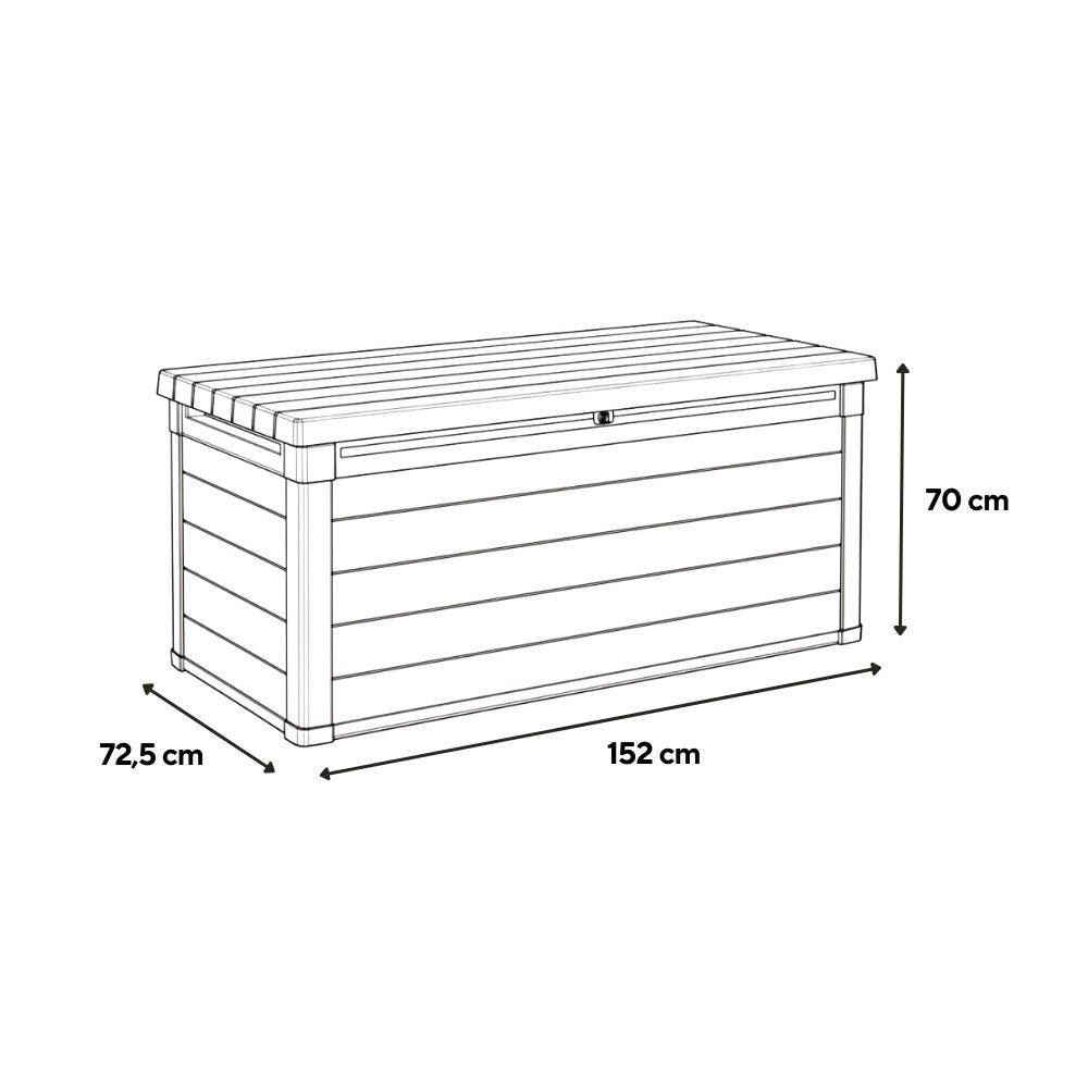 Decocoat műanyag kerti lád 570 l viharszürke