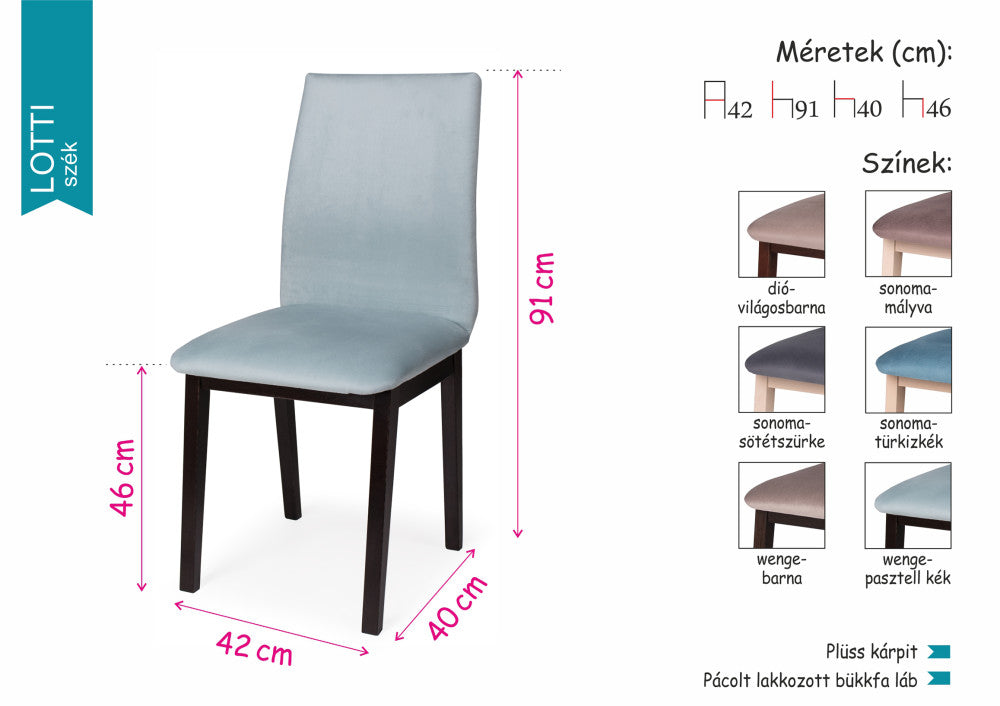 Elis étkezőasztal Lotti székkel  - étkezőgarnitúra