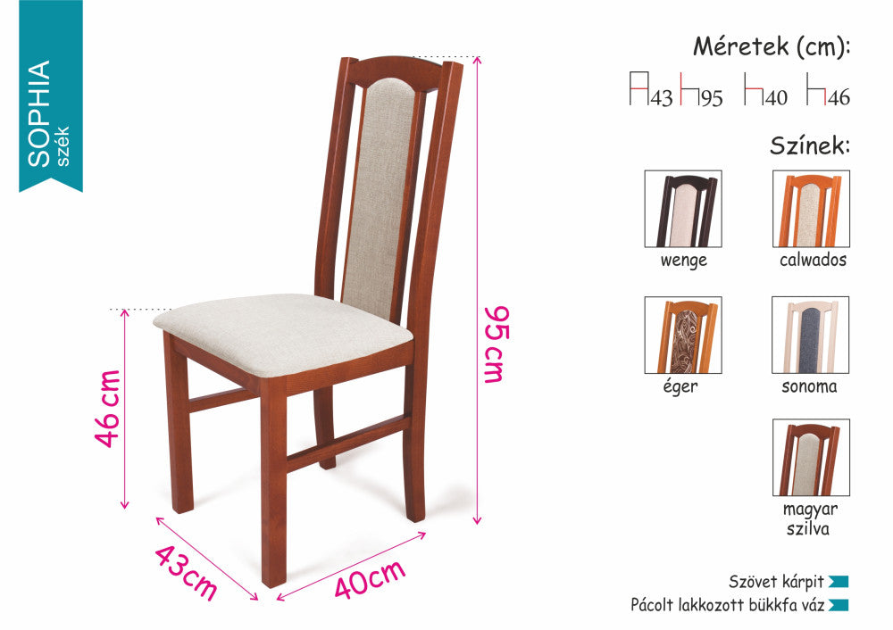 Sophia szék Prága étkezőasztallal - étkezőgarnitúra