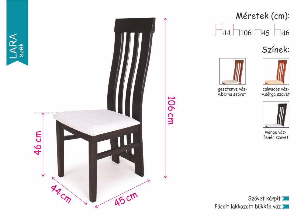 Berta étkezőasztal Lara székkel - étkezőgarnitúra